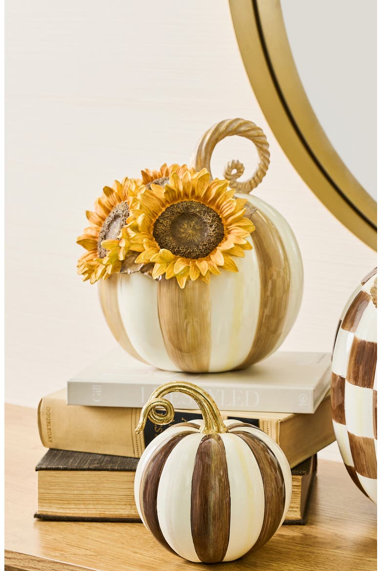Mocha Stripe Sunflower Pumpkin, Alternate, color, BROWN