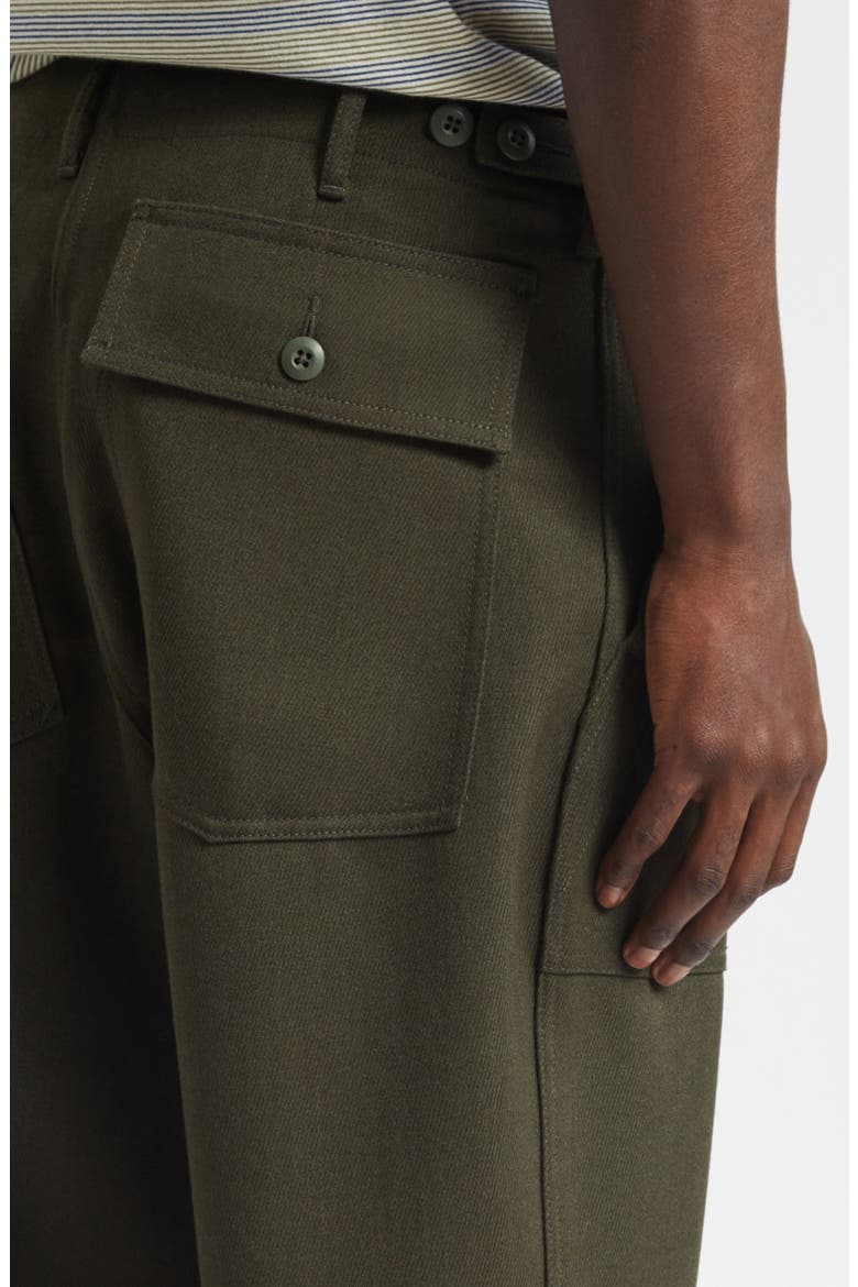 MIL Utility Drawstring Waist Wool Trousers, Alternate, color, GREEN