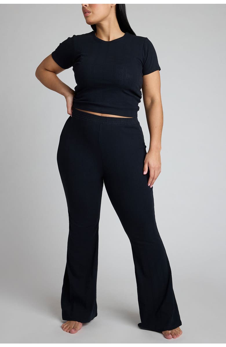 Negative Underwear Pointelle Flare Pant, Alternate, color, Black