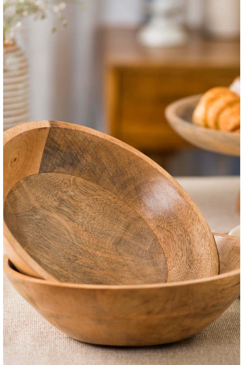 Woodform Stackable Bowls - Natural, Alternate, color, Brown