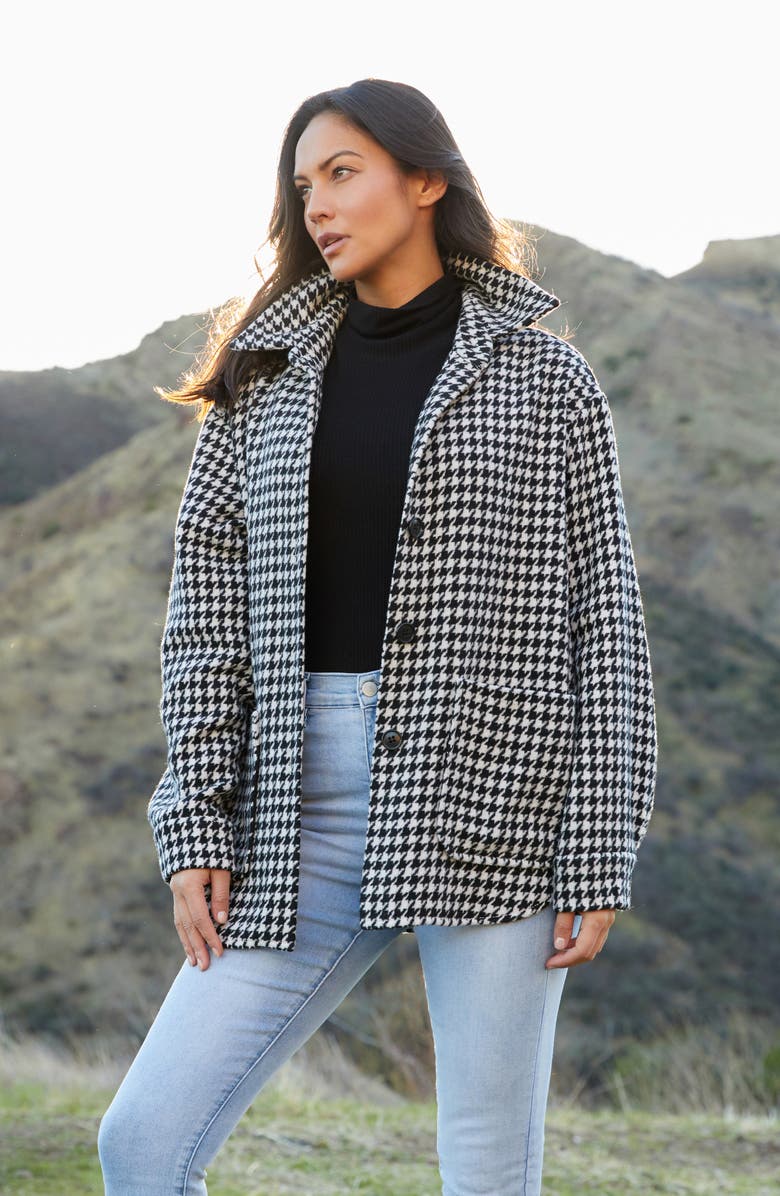 Karen Kane Houndstooth Shirt Jacket, Alternate, color, 
