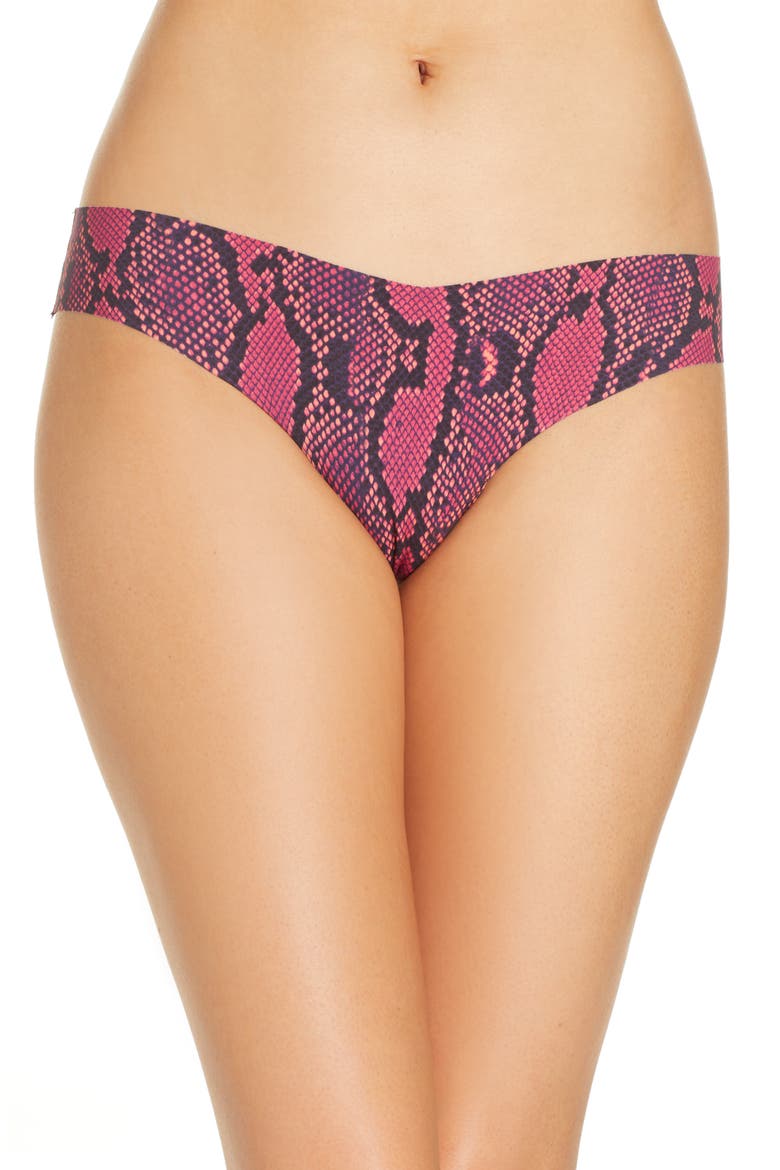 Print Microfiber Thong, Main, color, PINK MAMBA