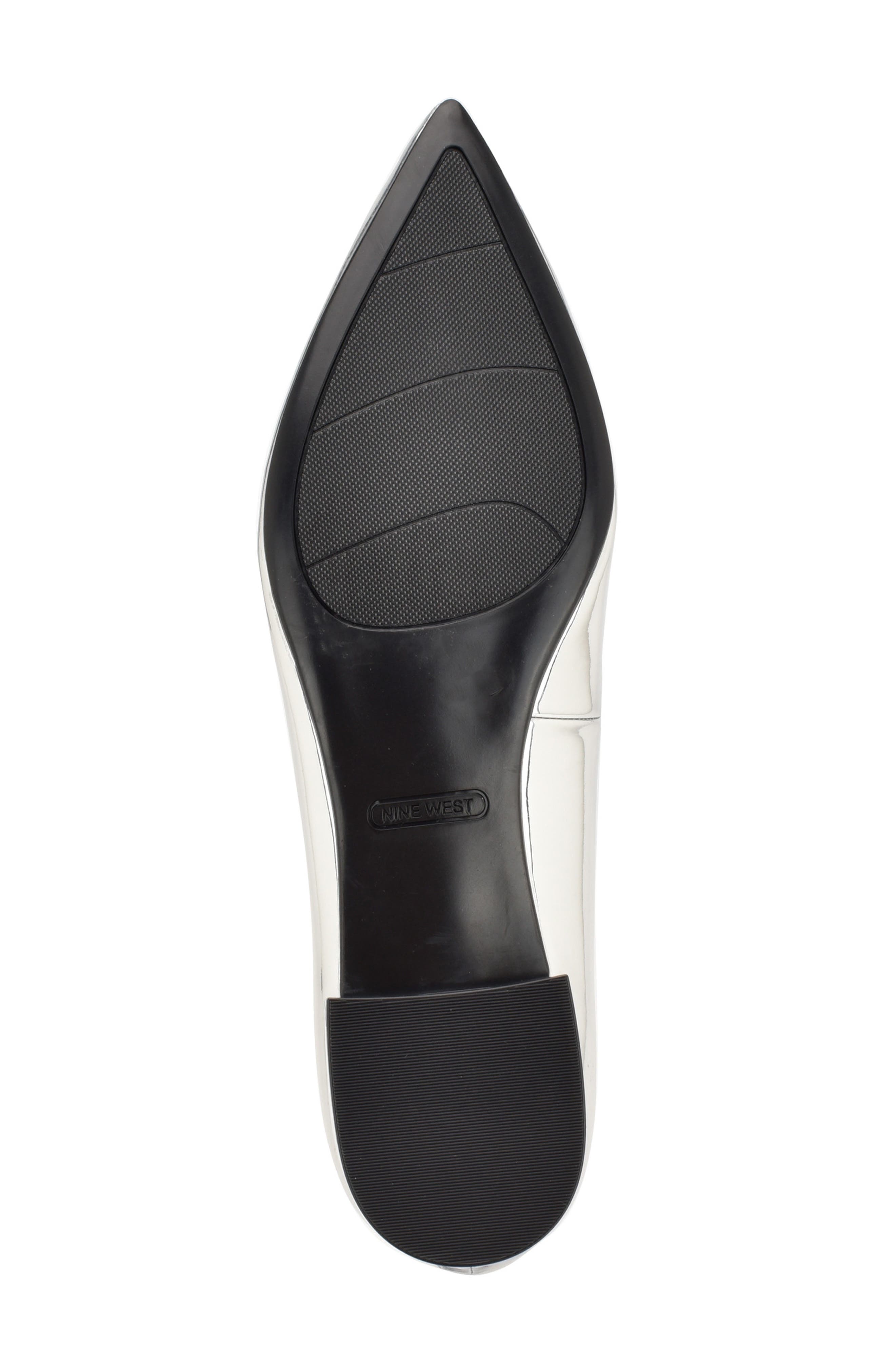 Nine West Lallin Pointed Toe Flat, Alternate, color, Silver 040