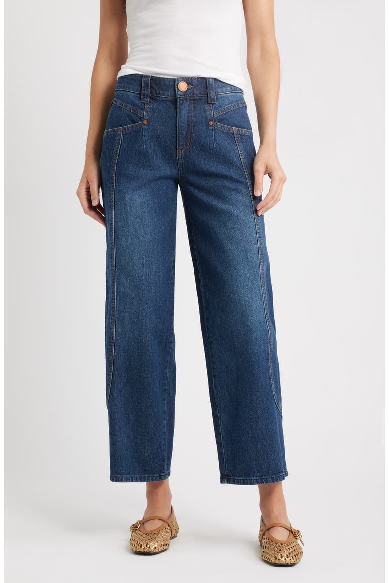 Wyatt High Waist Cuff Jeans, Main, color, BLUE