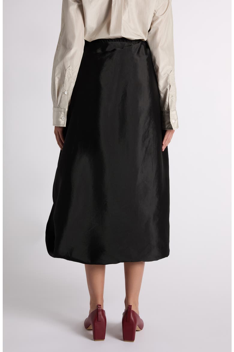 Asymmetric Midi Satin Bubble Skirt, Alternate, color, 1010 DOUBLE BLACK