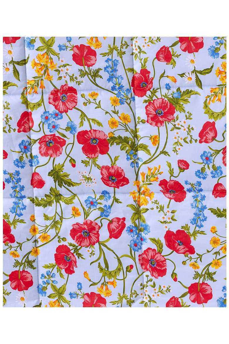 400 Thread Count Premium Supima Cotton No Iron Sateen Comforter, Alternate, color, Clearlake Blue Poppy Floral