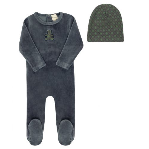 Ely's & Co. Velour Plaid Bear Collection In Gray