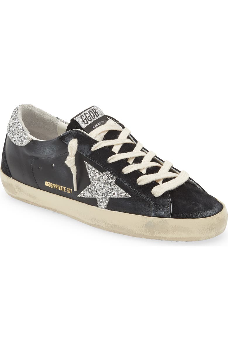 Golden Goose Super-Star Low Top Sneaker, Main, color, Black/ Silver/ Cream