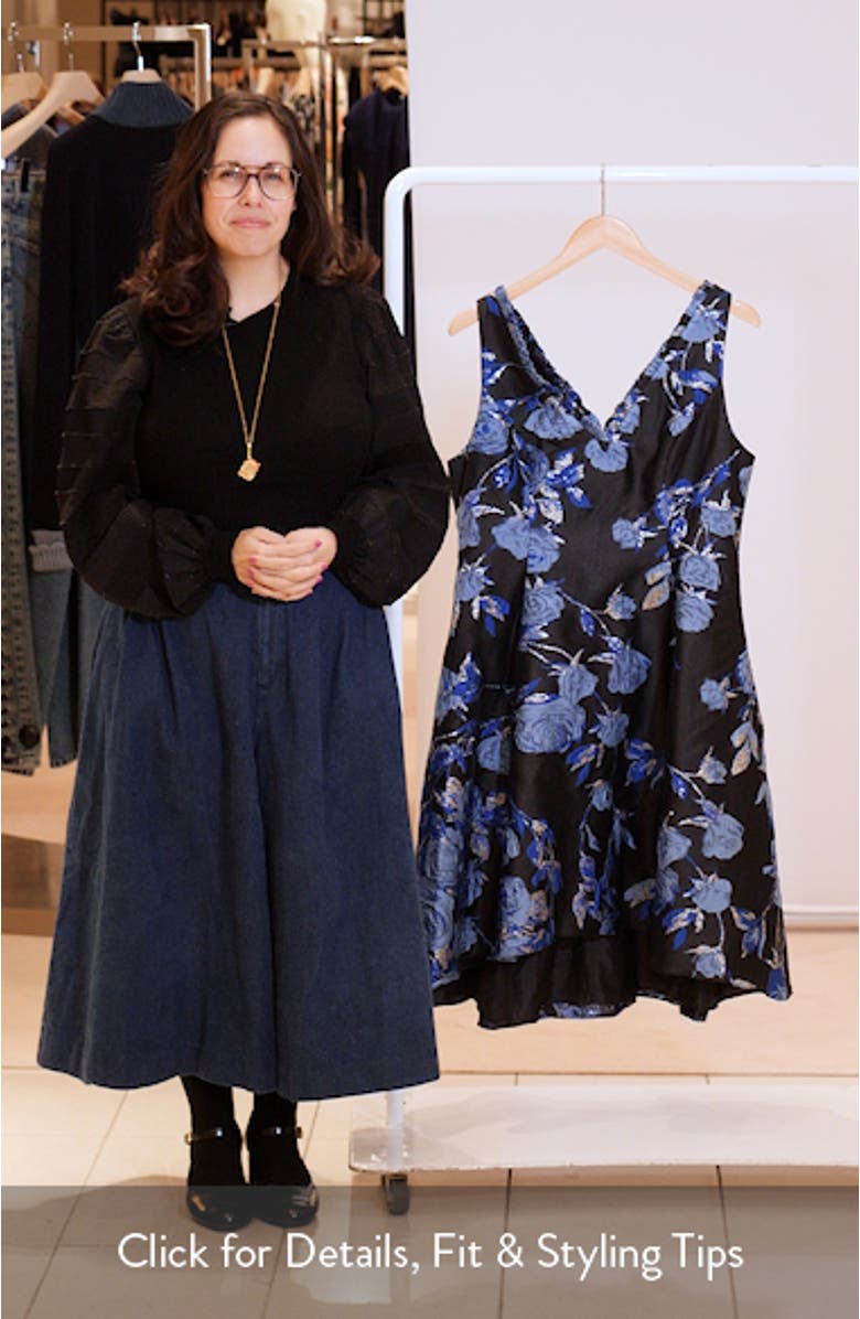 Floral Jacquard Fit & Flare Dress, sales video thumbnail