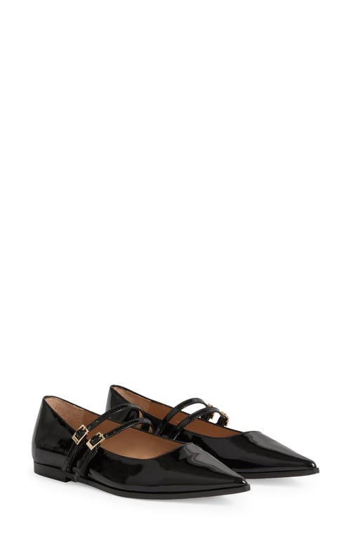 Lk Bennett Lulu Strappy Pointed Toe Flat In Black
