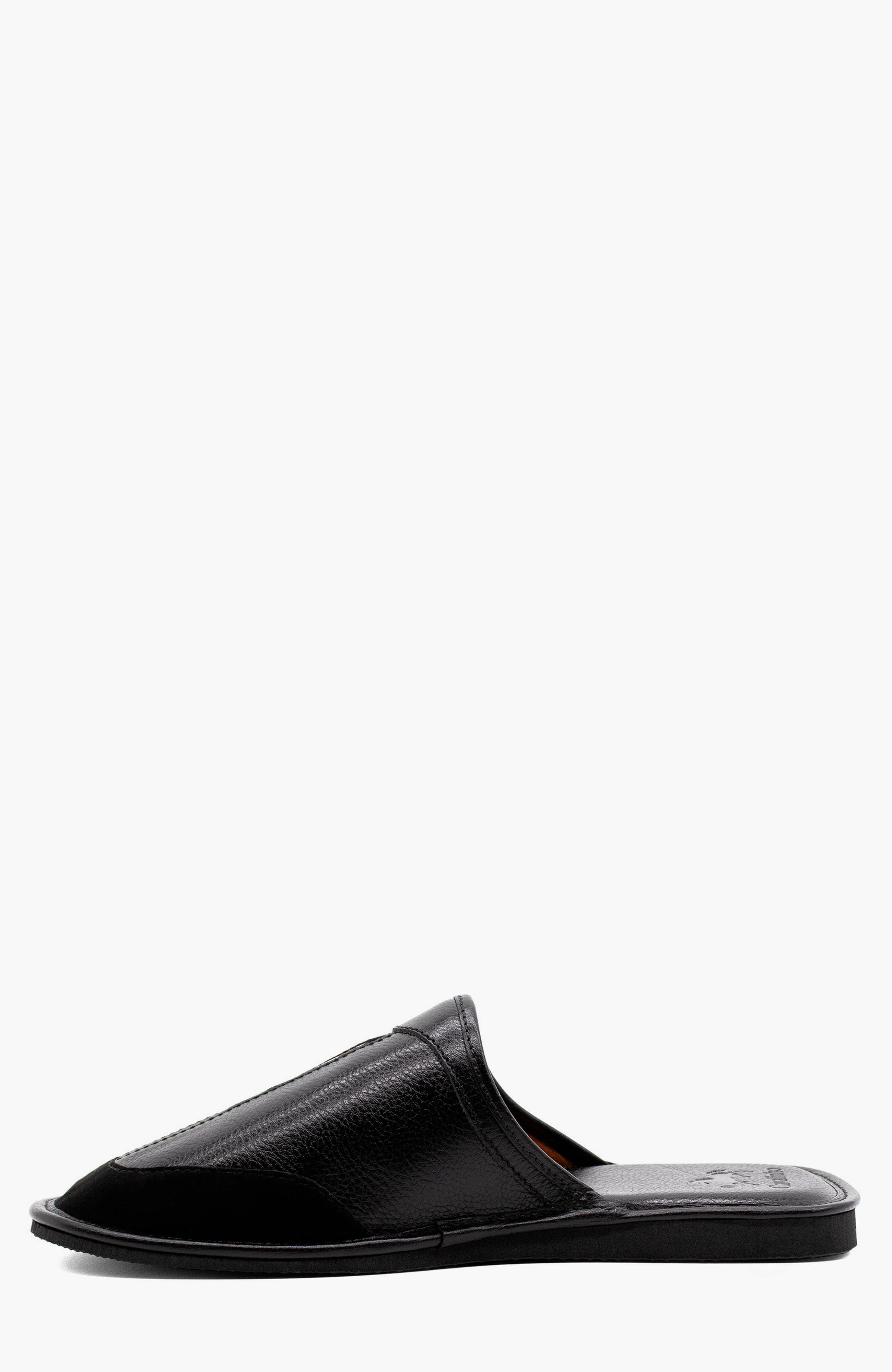 The Sailor Leather House Slippers, Alternate, color, Black