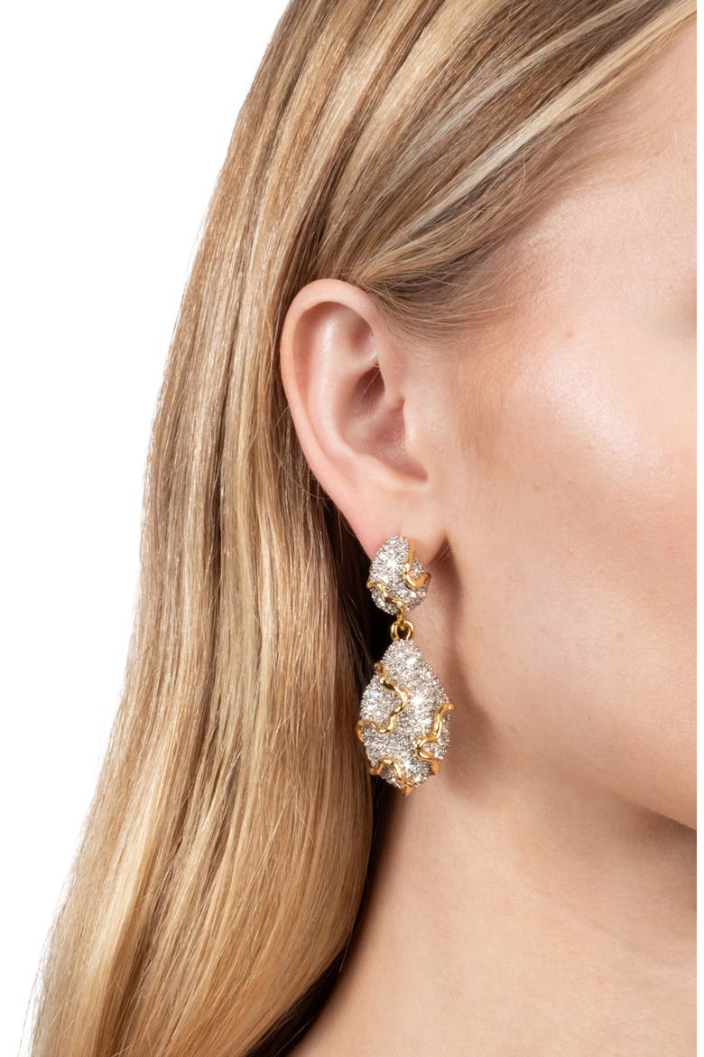 Solanales Crystal Pebble Drop Earrings, Alternate, color, CRYSTALS