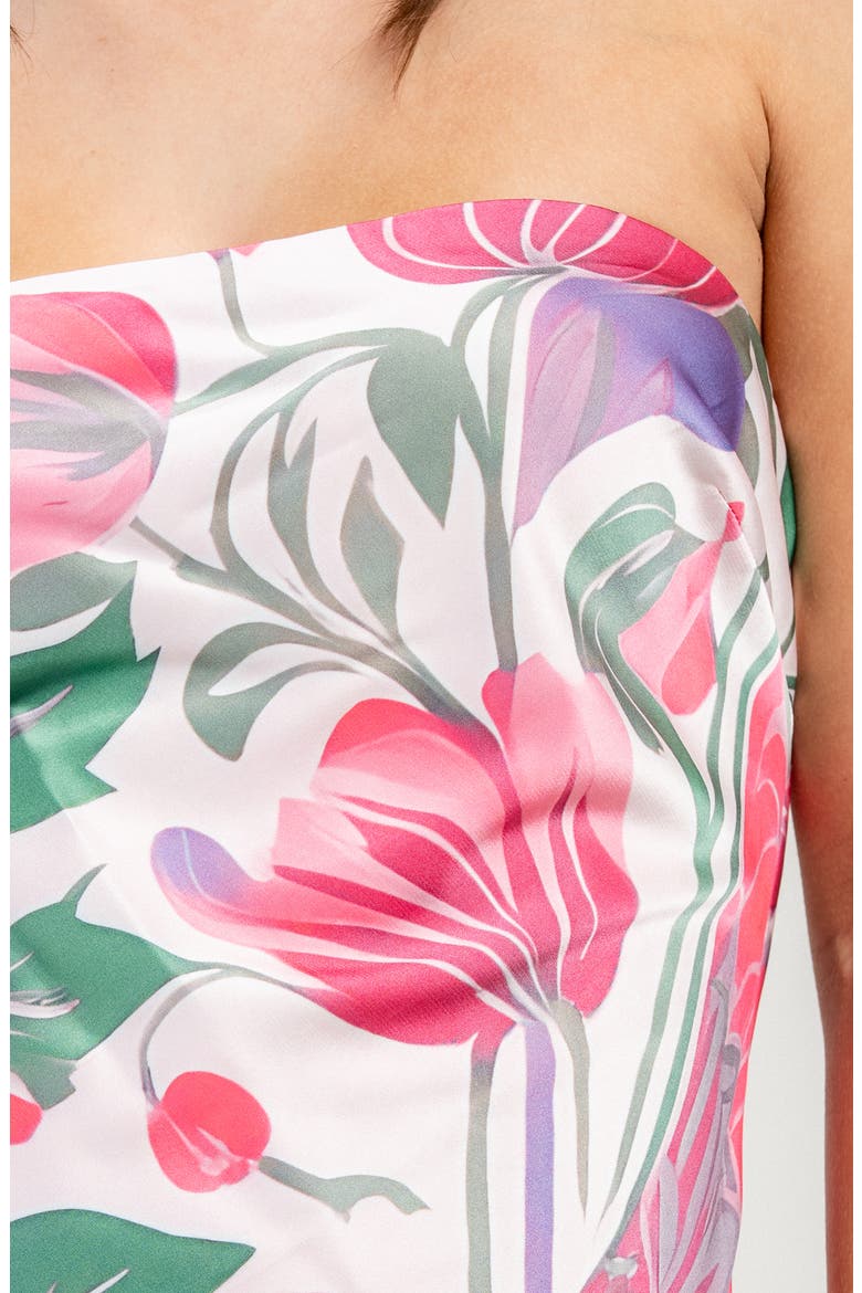 Tube Top A-Line Minidress, Alternate, color, PINK MULTI