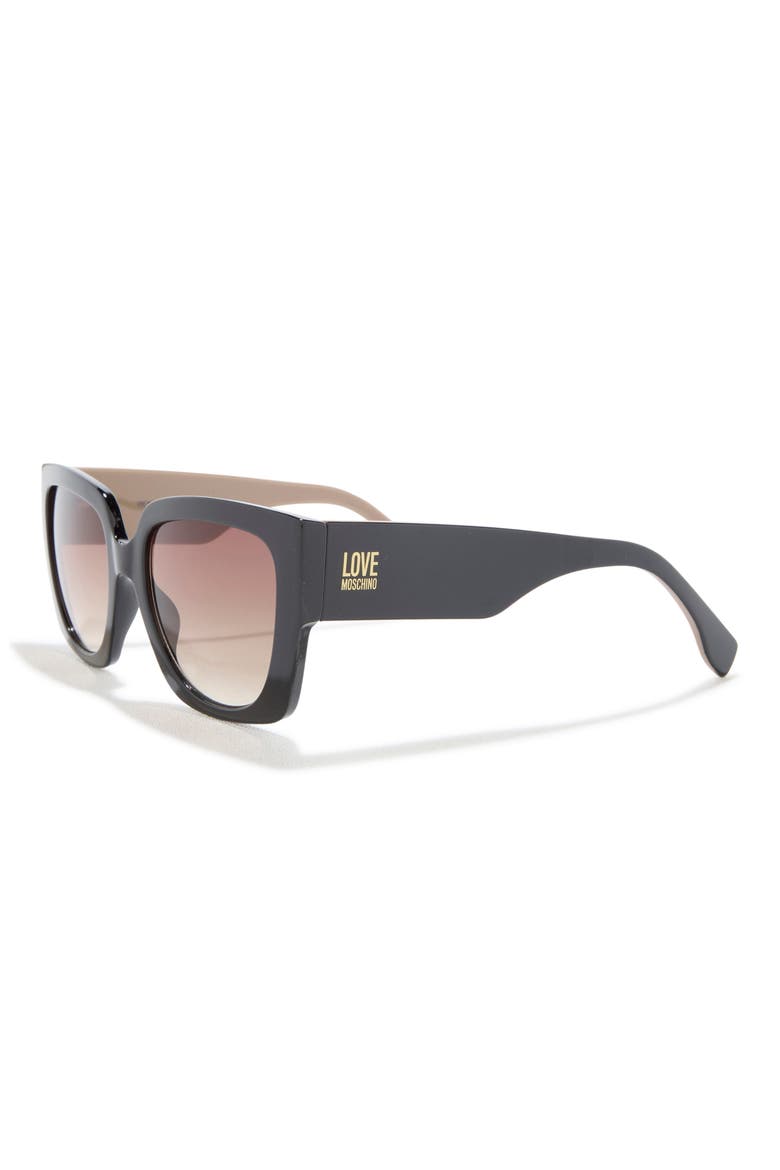 53mm Square Sunglasses, Alternate, color, BLACK OPAQUE