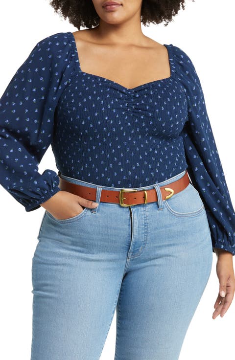 Lucie Floral Smocked Top (Plus Size)
