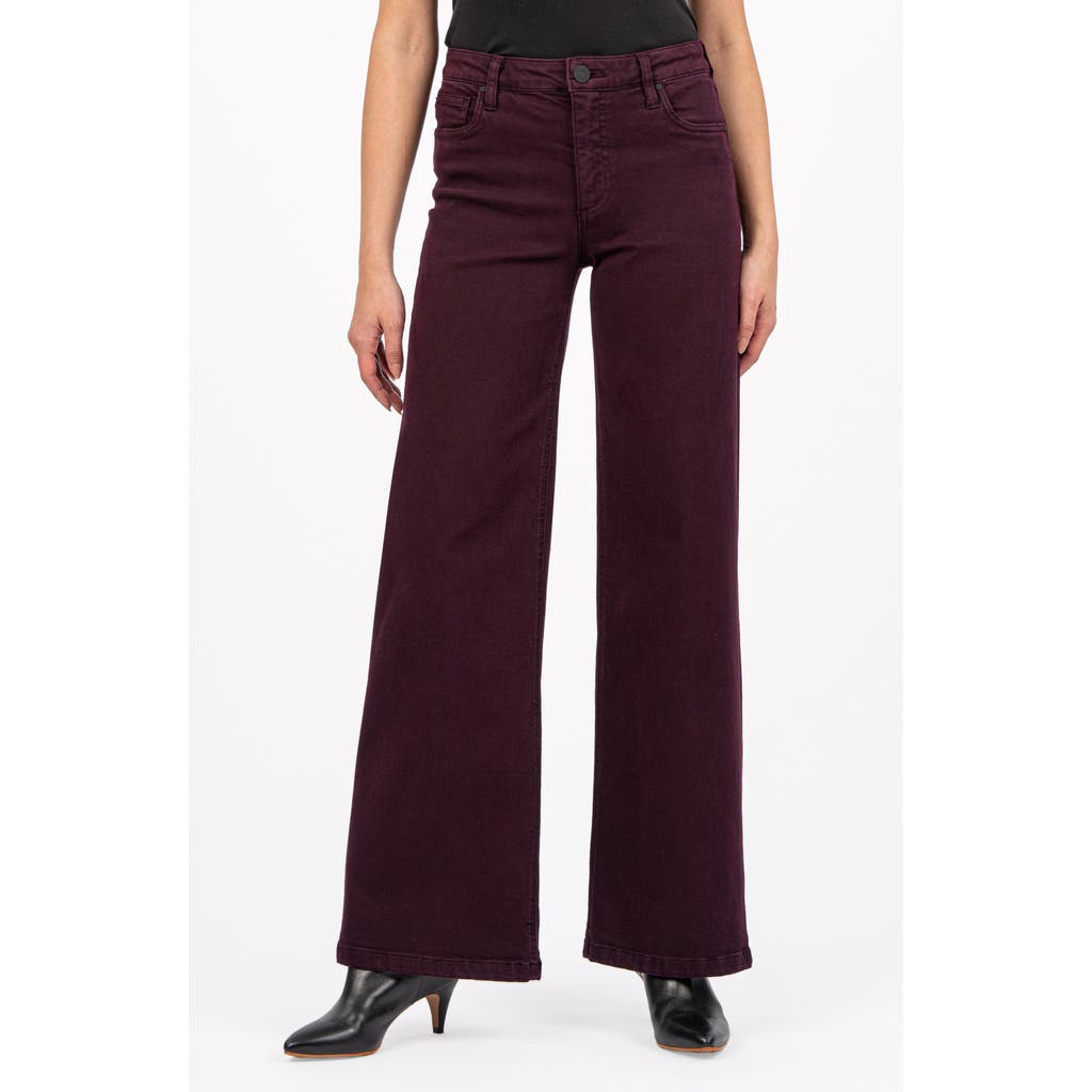 Kut From The Kloth High Waist Wide Leg Jeans In Eggplant