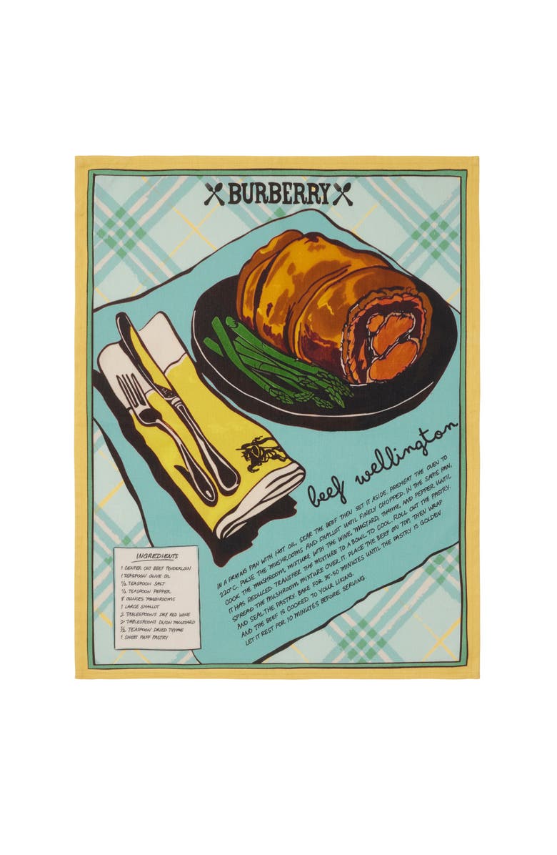 Burberry Recipe Tea Towel Set, Main, color, Mint