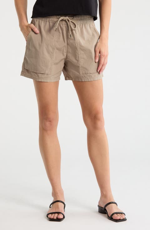 Stretch Cotton Poplin Drawstring Shorts
