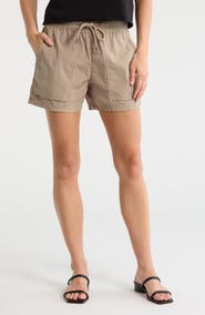 James Perse Stretch Cotton Poplin Drawstring Shorts