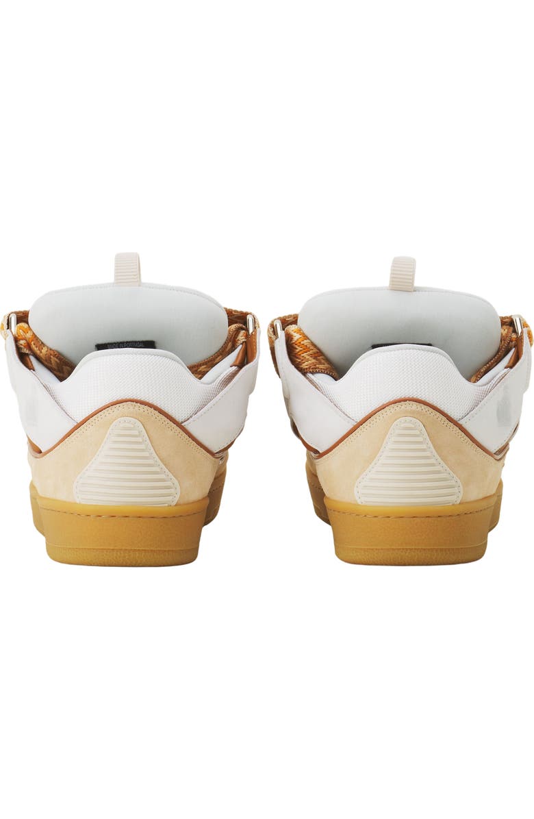 Lanvin Curb Leather Sneakers, Alternate, color, Optic White/Honey