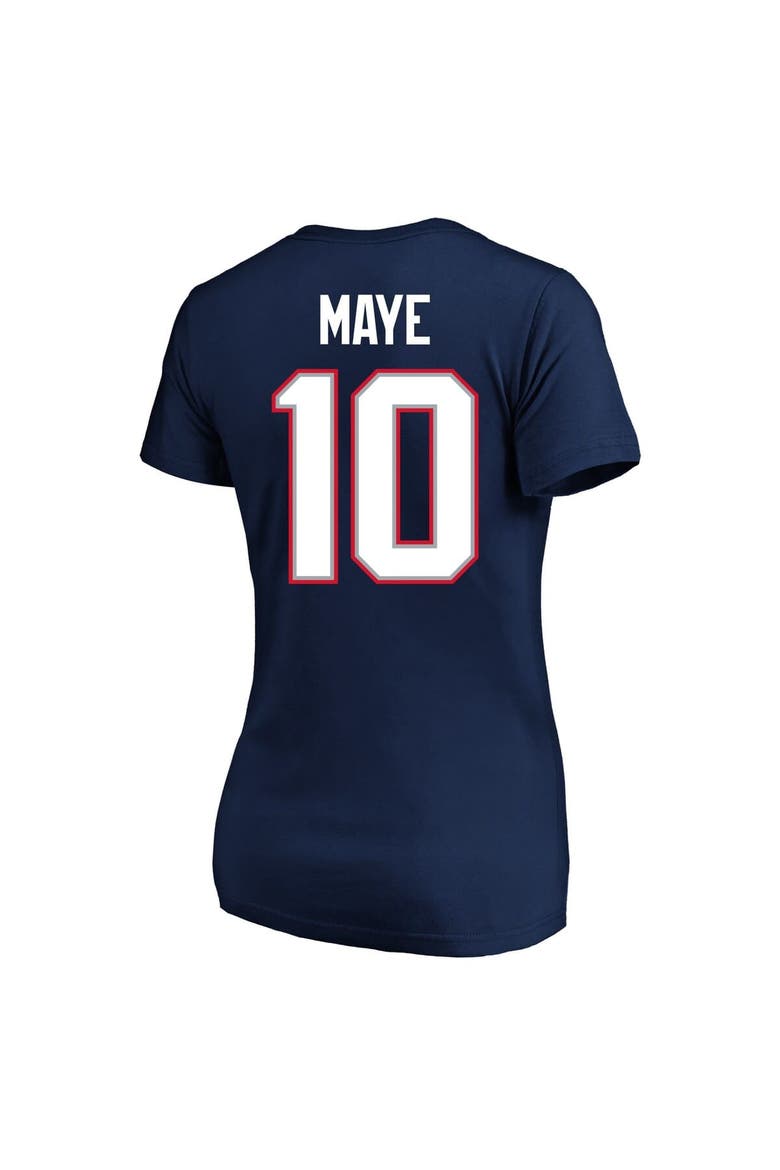 Women's Fanatics Drake Maye Navy New England Patriots Super Bowl LX Patch Plus Size Name & Number V-Neck T-Shirt, Alternate, color, Navy