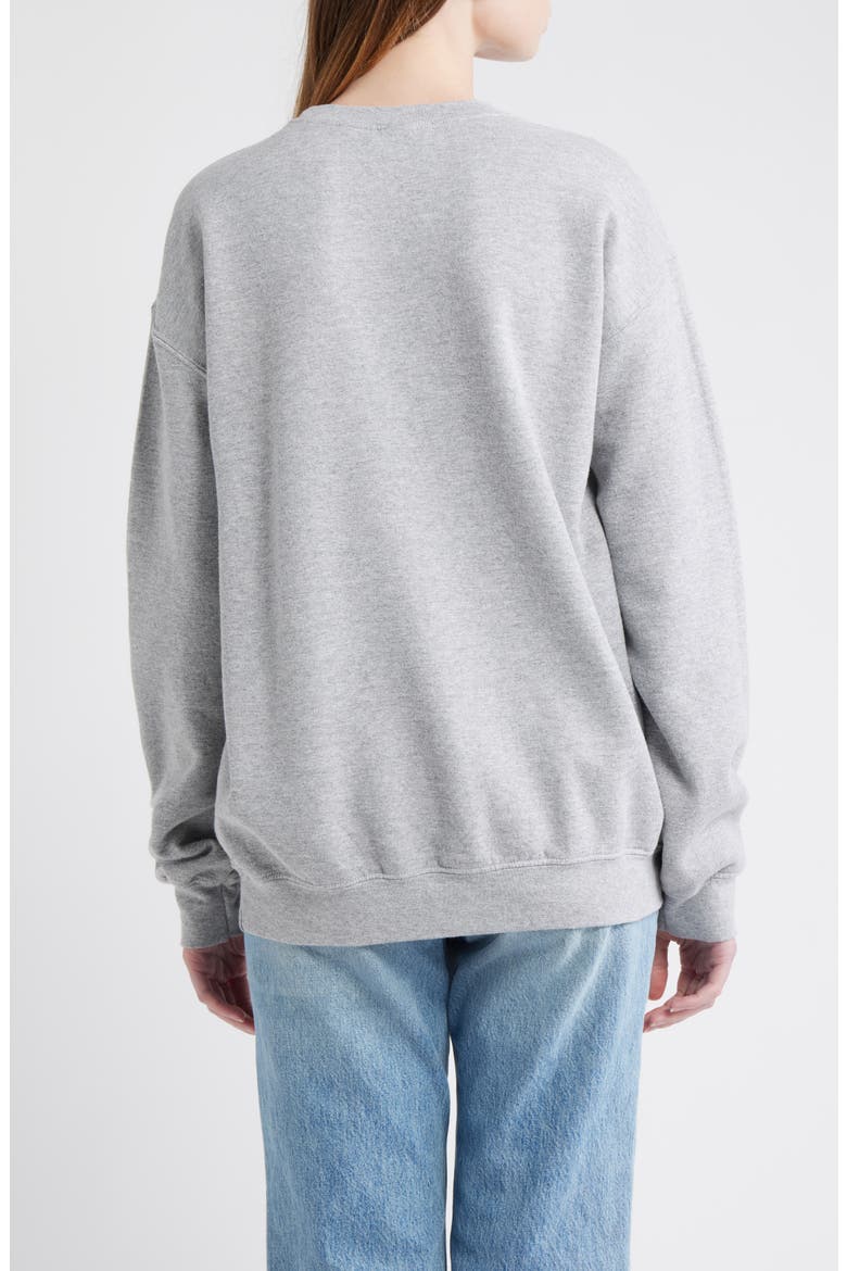 Be Merry Cotton Blend Crewneck Sweatshirt, Alternate, color, HEATHER GREY