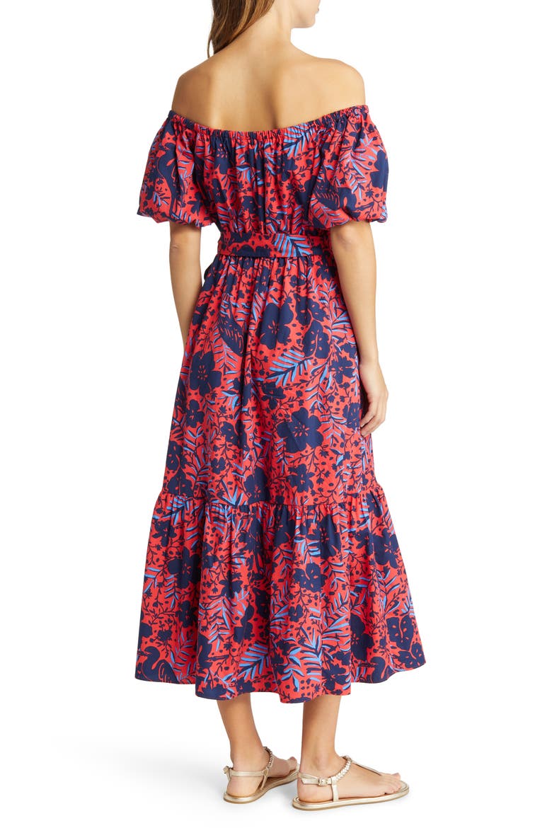 Tamie Off the Shoulder Dress, Alternate, color, RUBY RED HERON MY OWN