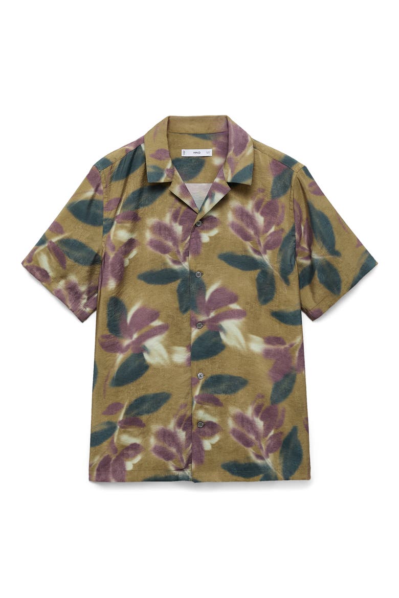 Abstract Floral Print Camp Shirt, Alternate, color, LIGHT/ PASTEL PURPLE