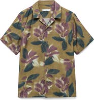 MANGO Abstract Floral Print Camp Shirt