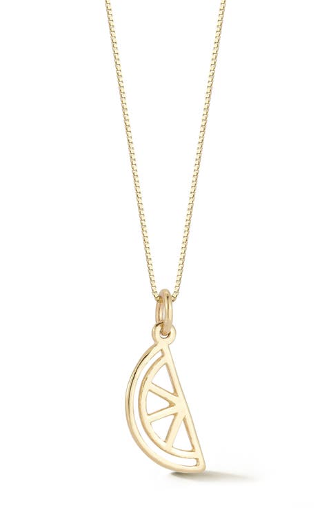 14K Gold Citrus Pendant Necklace