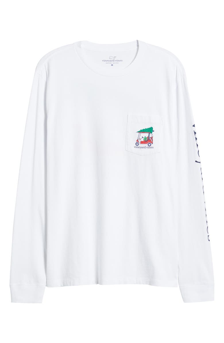 vineyard vines Christmas Golf Cart Logo Sleeve Pocket Graphic T-Shirt, Alternate, color, 