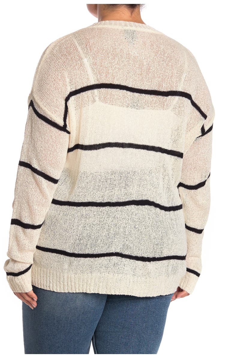 Bobeau Long Sleeve Striped Sweater, Alternate, color,