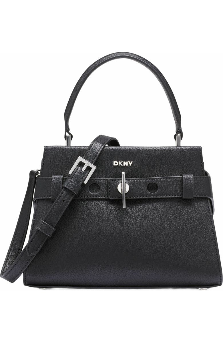 DKNY Bleeker Small Satchel, Main, color, Black/Silver