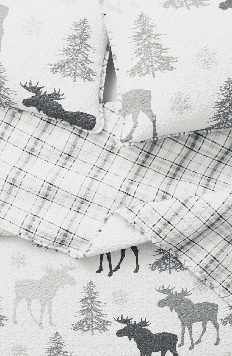 Woven & Weft Lodge Quilt Set, Alternate, color, Moose - Grey