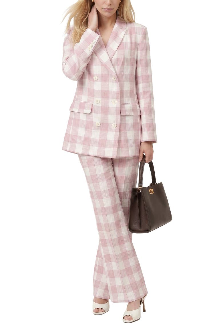 Zena Double Breasted Check Jacket, Alternate, color, Pink
