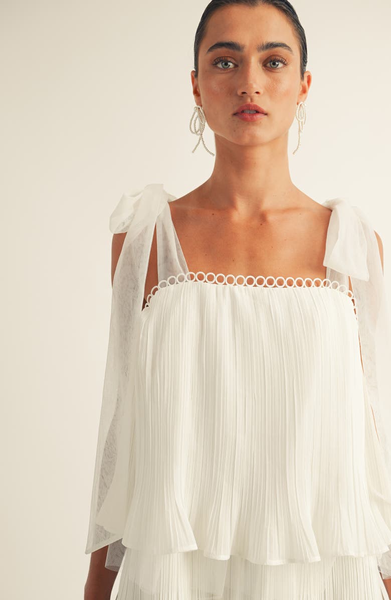 Arose Studio Megan Tiered Minidress, Alternate, color, White