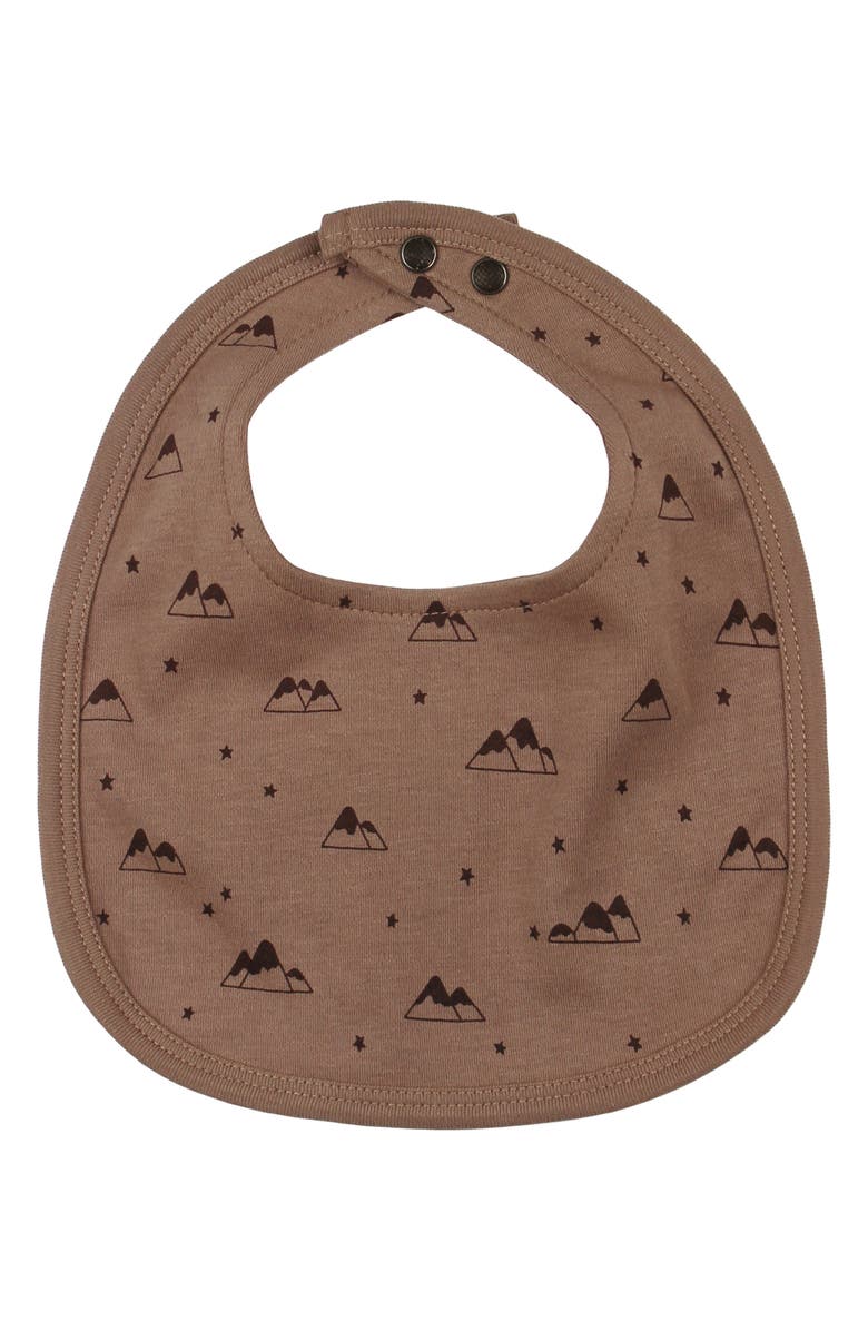 L'ovedbaby Print 2-Layer Reversible Organic Cotton Bib, Main, color, Latte Mountain