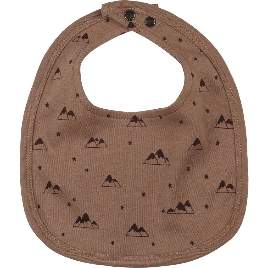 L'ovedbaby Print 2-layer Reversible Organic Cotton Bib In Brown