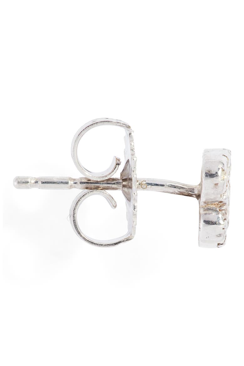 Love Letter Single Pavé Butterfly Stud Earring, Alternate, color, SILVER/ WHITE SAPPHIRE