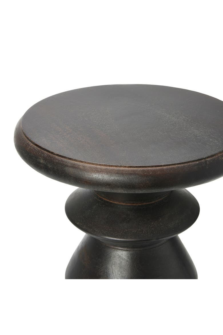 Berns Mid Century Modern Solid Wood End Table or Stool, Black Walnut Finish, Alternate, color, Black
