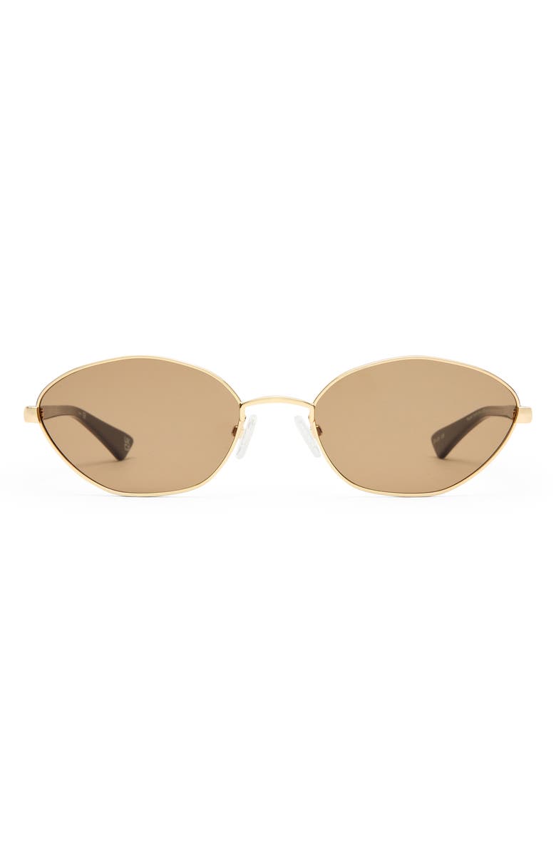 Le Specs Le Bebe 58mm Oval Sunglasse, Main, color, Gold / Brown Mono