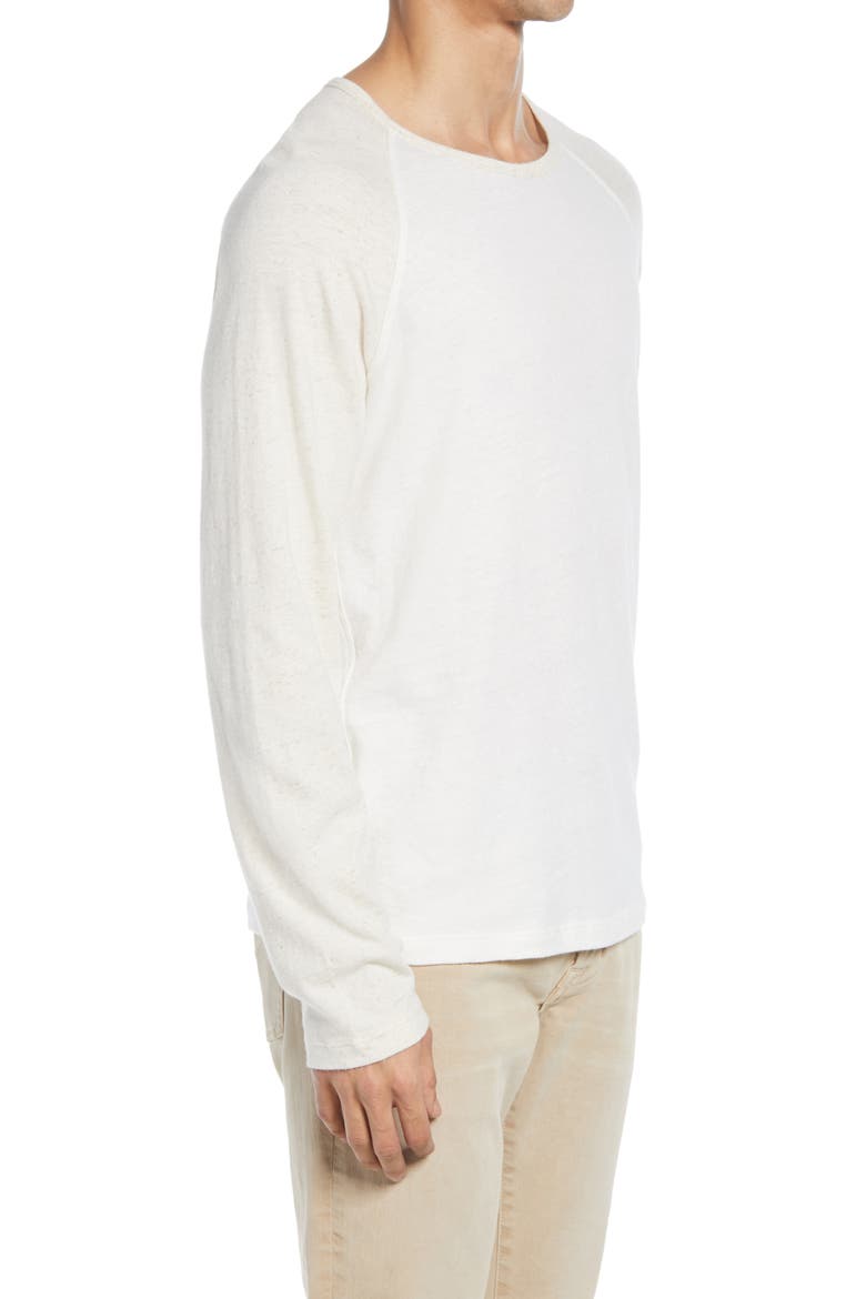 Cotton & Linen Baseball T-Shirt, Alternate, color, NATURAL