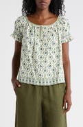 MAX STUDIO Split Neck Ruffle Sleeve Top