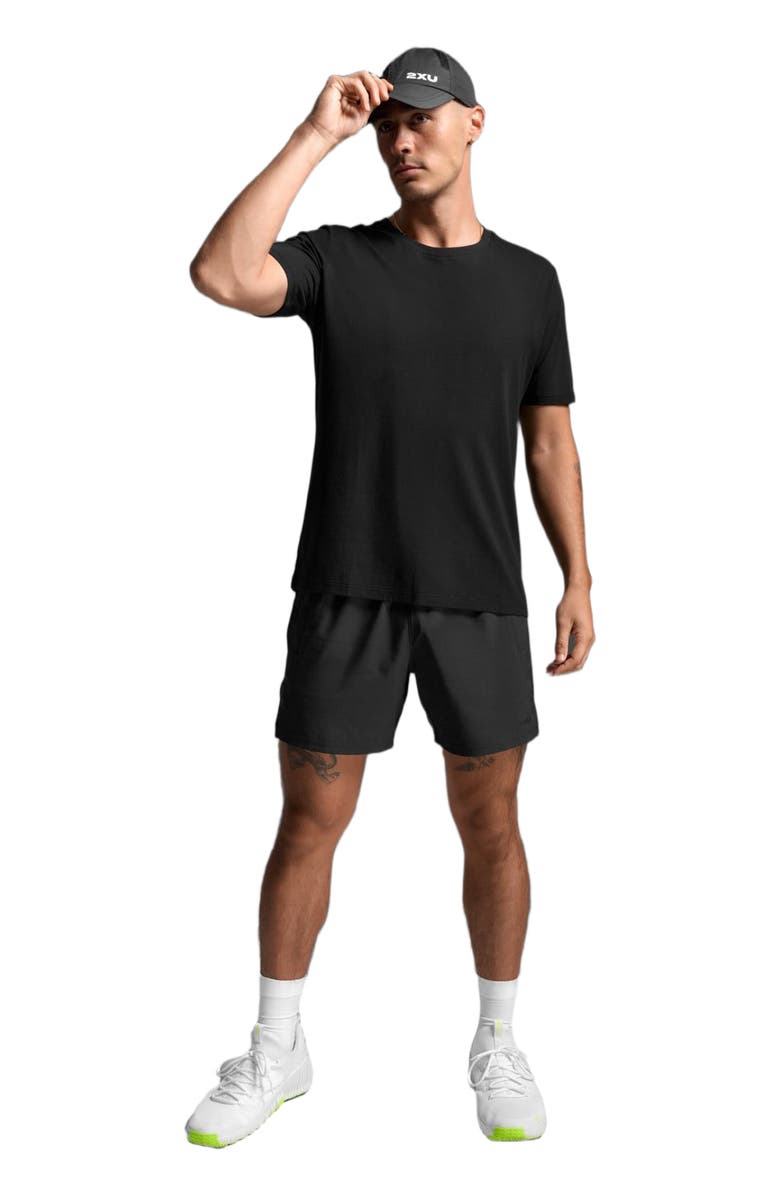 2XU Motion Cotton Flex Tee, Alternate, color, Black/Black