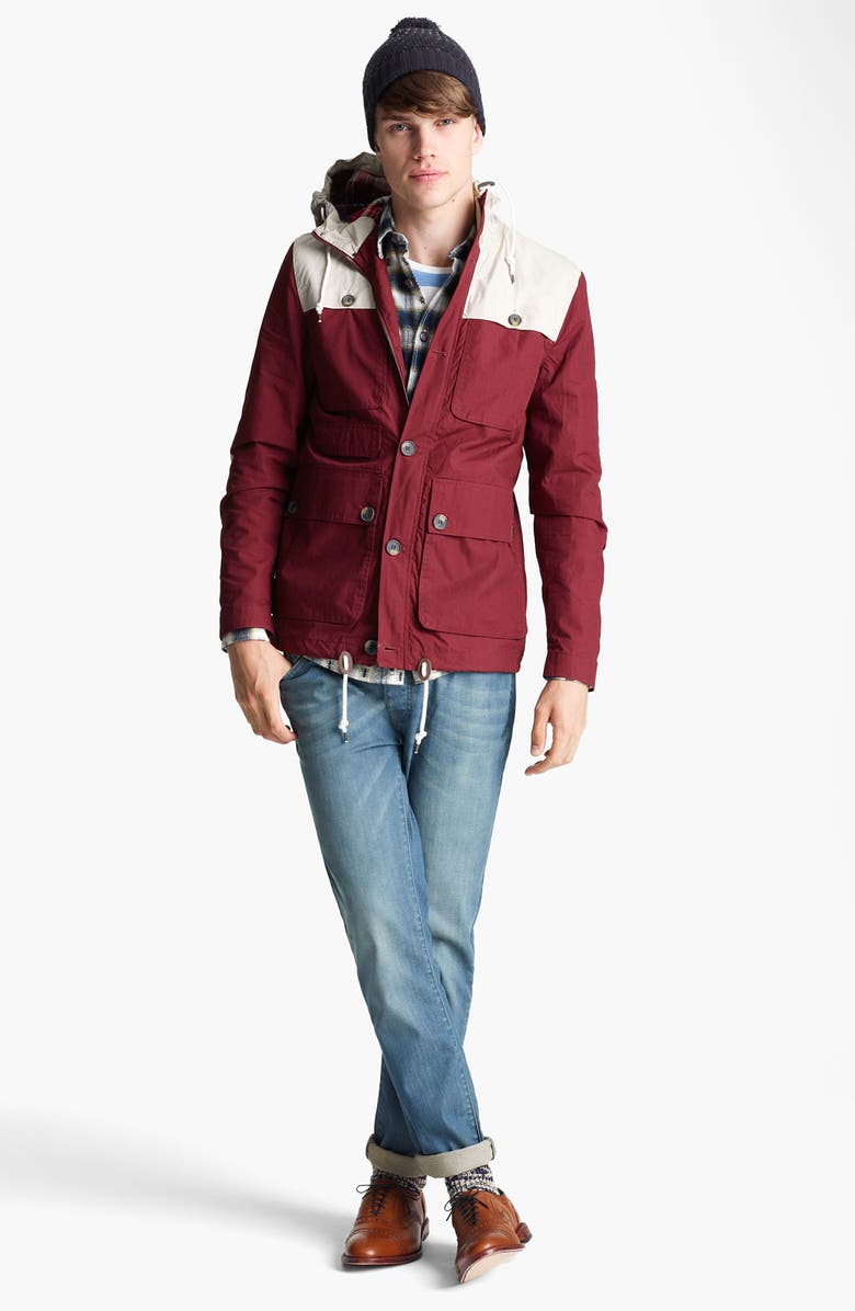 Topman Colorblock Hooded Jacket, Alternate, color,
