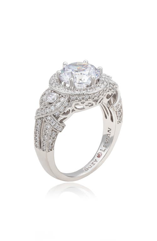 Suzy Levian Pavé Cubic Zirconia Engagement Ring