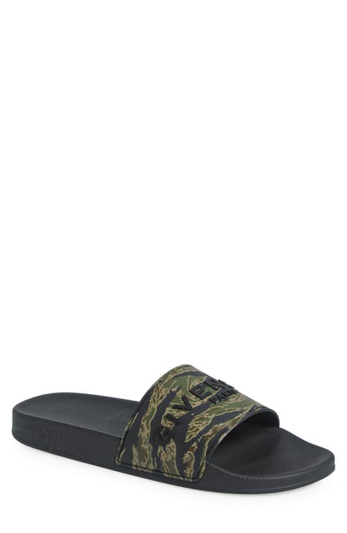 Givenchy Logo-embossed Slides In Black/khaki