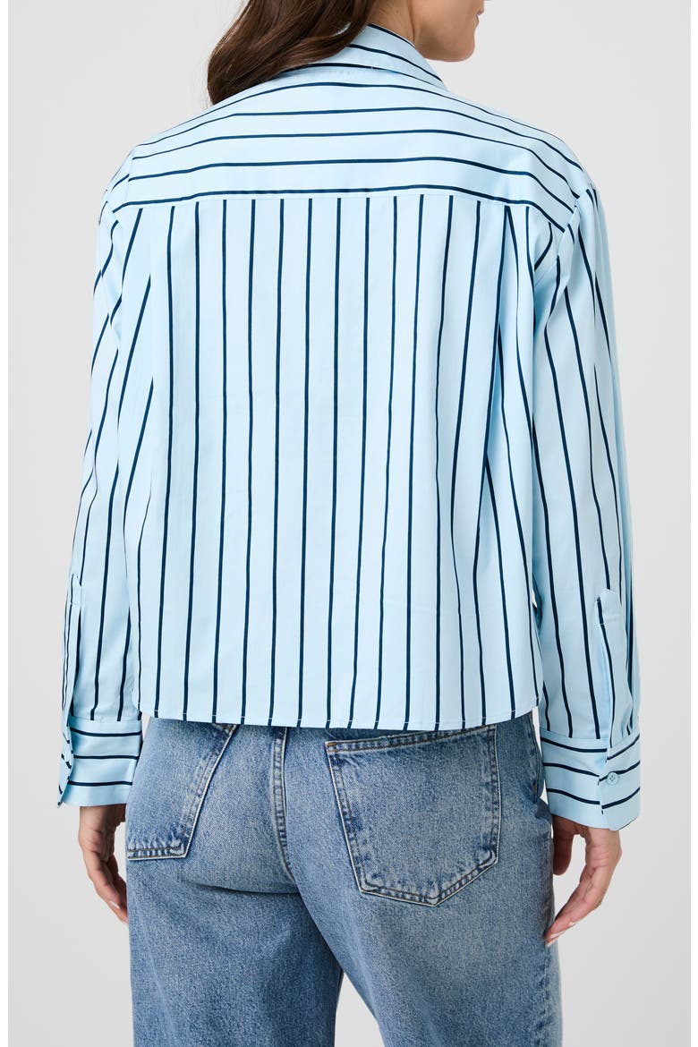 Boxy Stripe Button-Up Shirt, Alternate, color, POWDER BLUE
