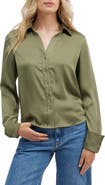 NVLT Satin Button-Up Shirt