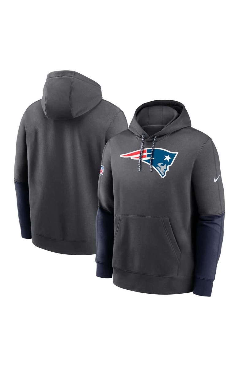 Nike Men's Nike Anthracite New England Patriots 2024 Sideline Club Pullover Hoodie, Alternate, color, Anthracite